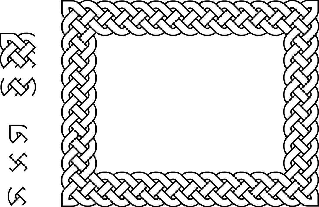 4-plait border rectangle png transparent