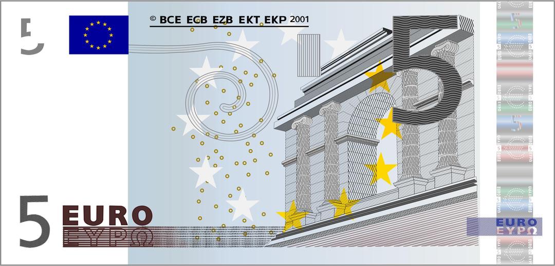 5 Euro Note png transparent