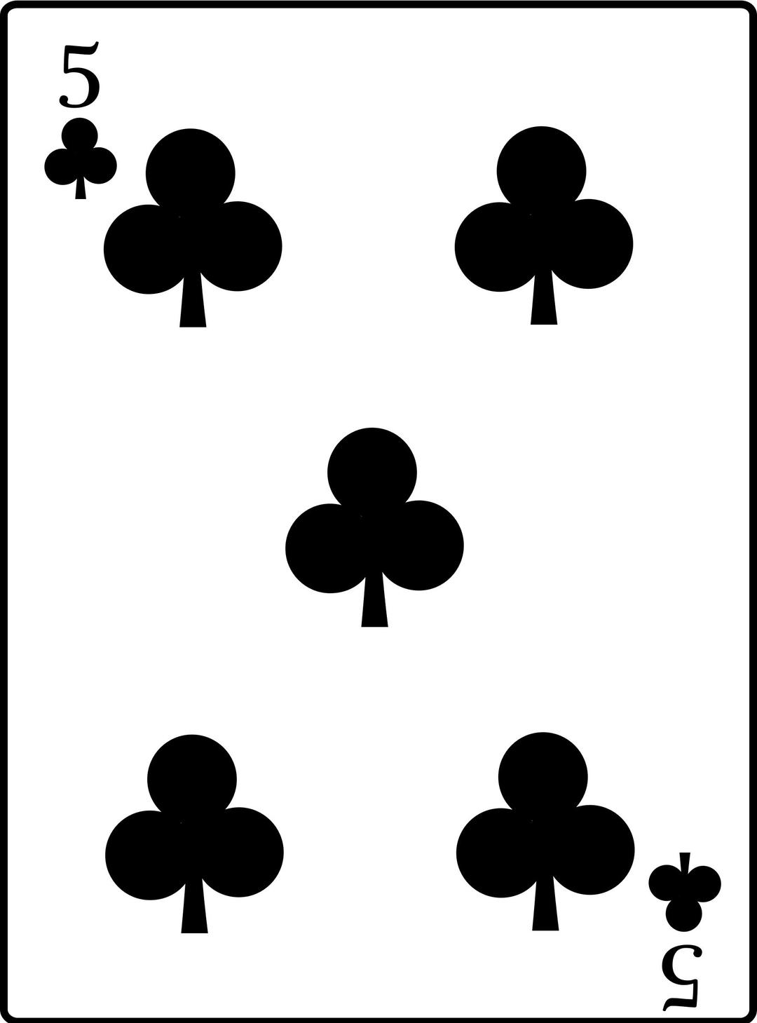 5 of Clubs png transparent
