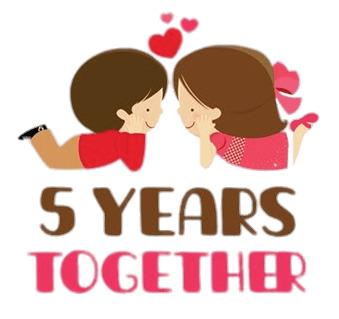 5 Years Anniversary Couple png transparent