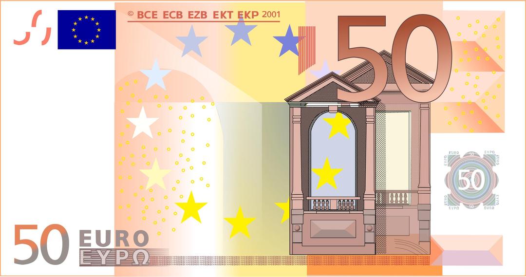 50 Euro Note png transparent