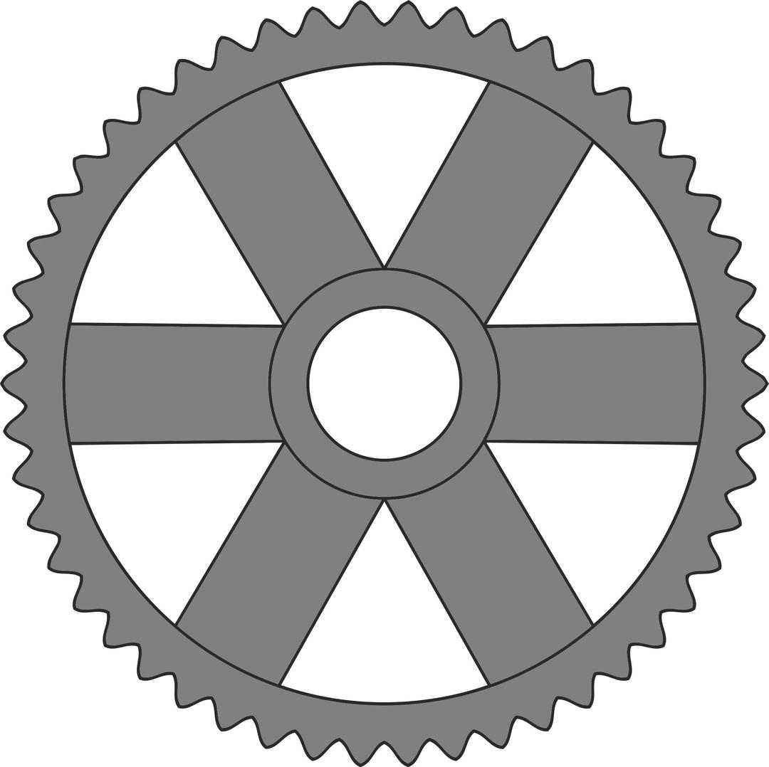 50-tooth gear with rectangular spokes png transparent