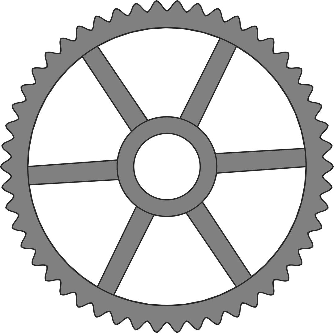 50-tooth gear with trapezium holes png transparent