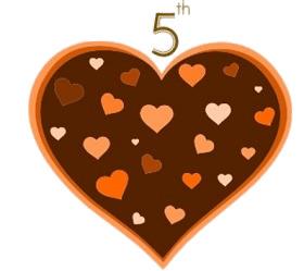 5th Anniversary Chocolate Heart png transparent