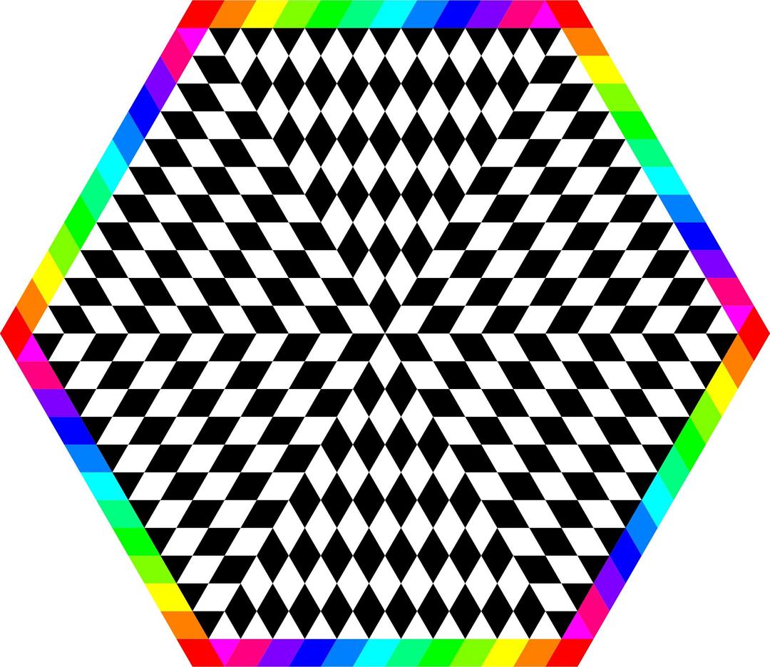 6 Chessboard Rainbow Hexagon png transparent