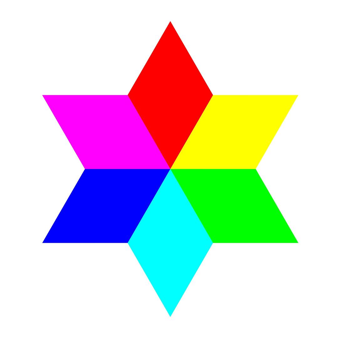 6 color diamond hexagram png transparent