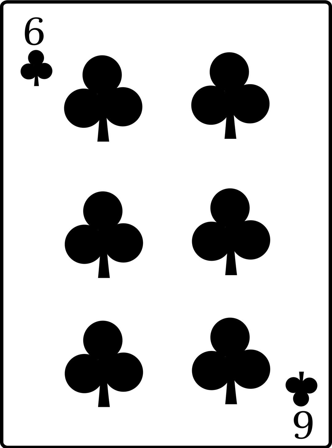 6 of Clubs png transparent