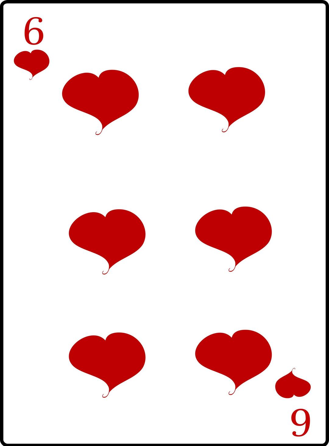 6 of Hearts png transparent