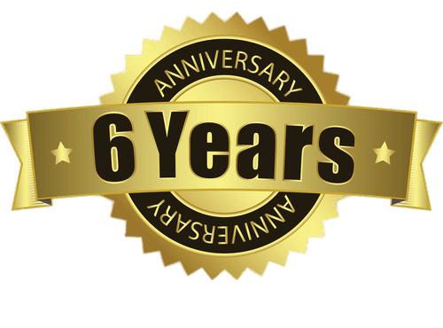 6 Years Anniversary Badge png transparent