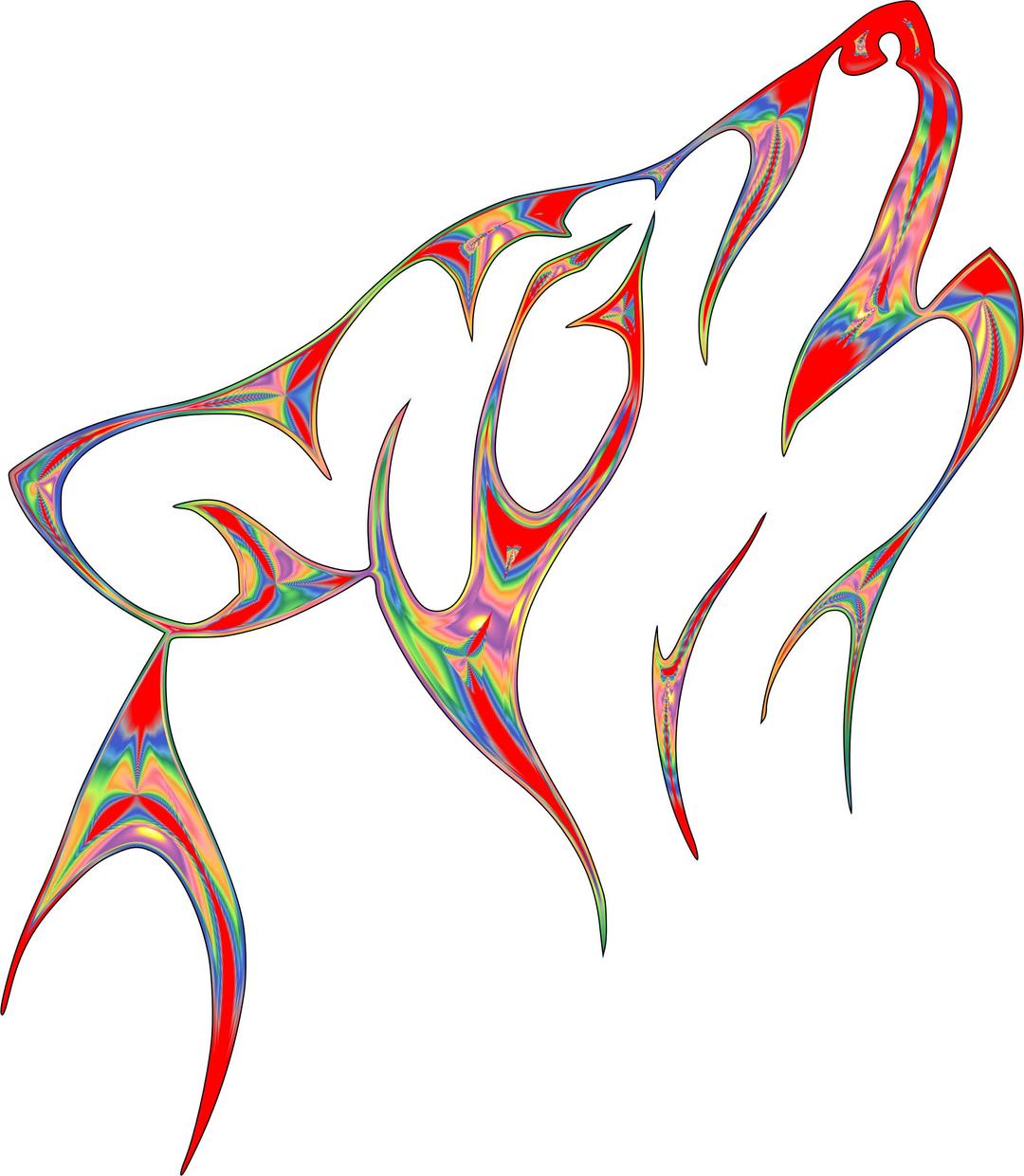 60s Tribal Wolf No Background png transparent