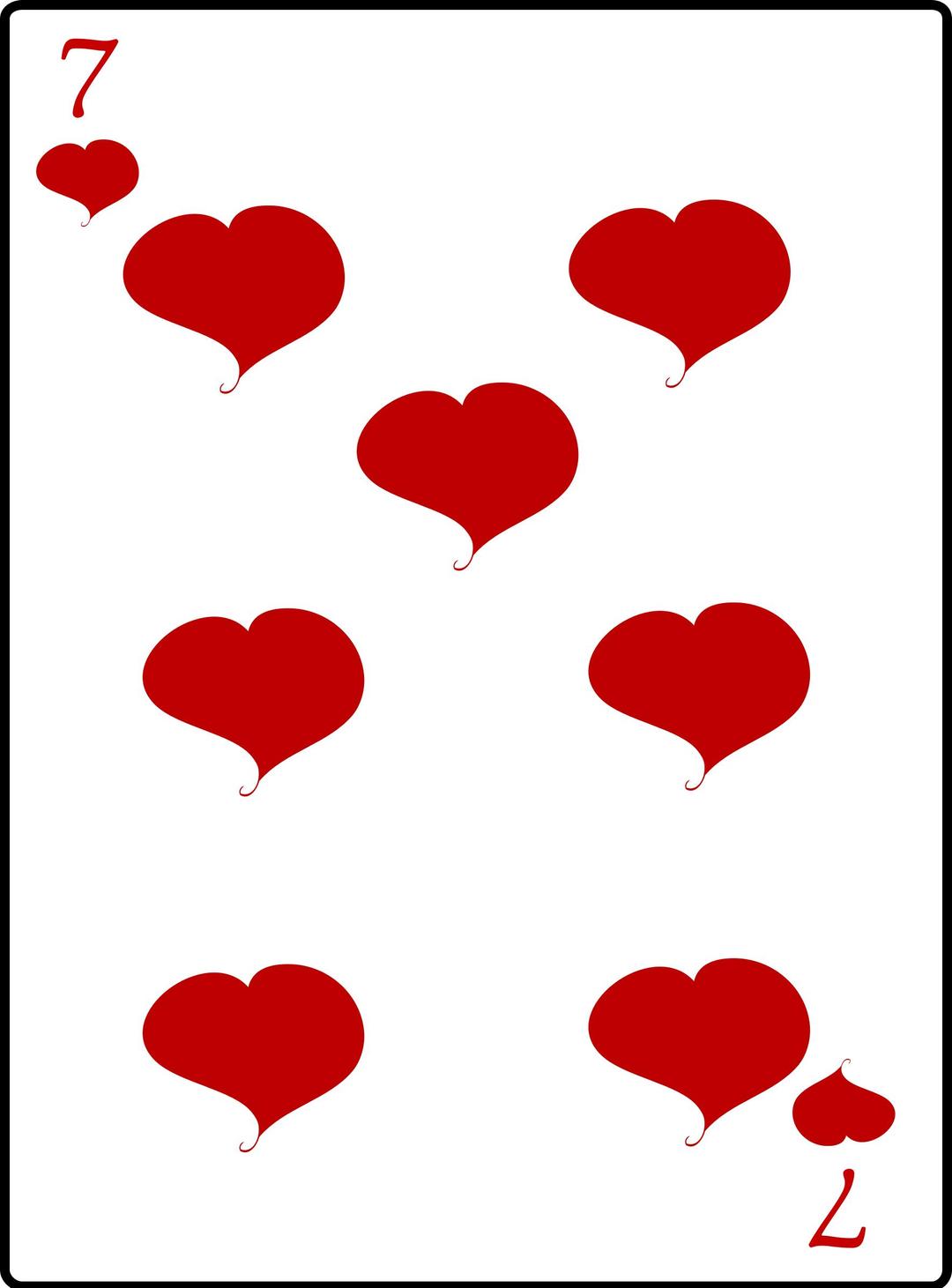 7 of Hearts png transparent