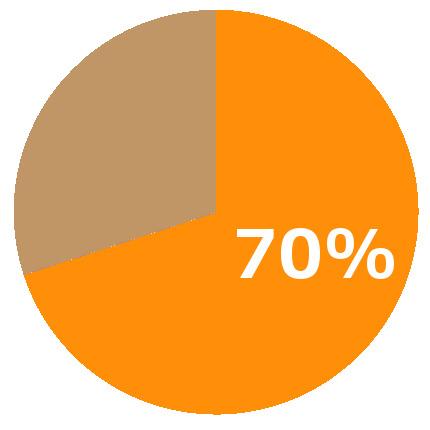 70% Pie Chart png transparent