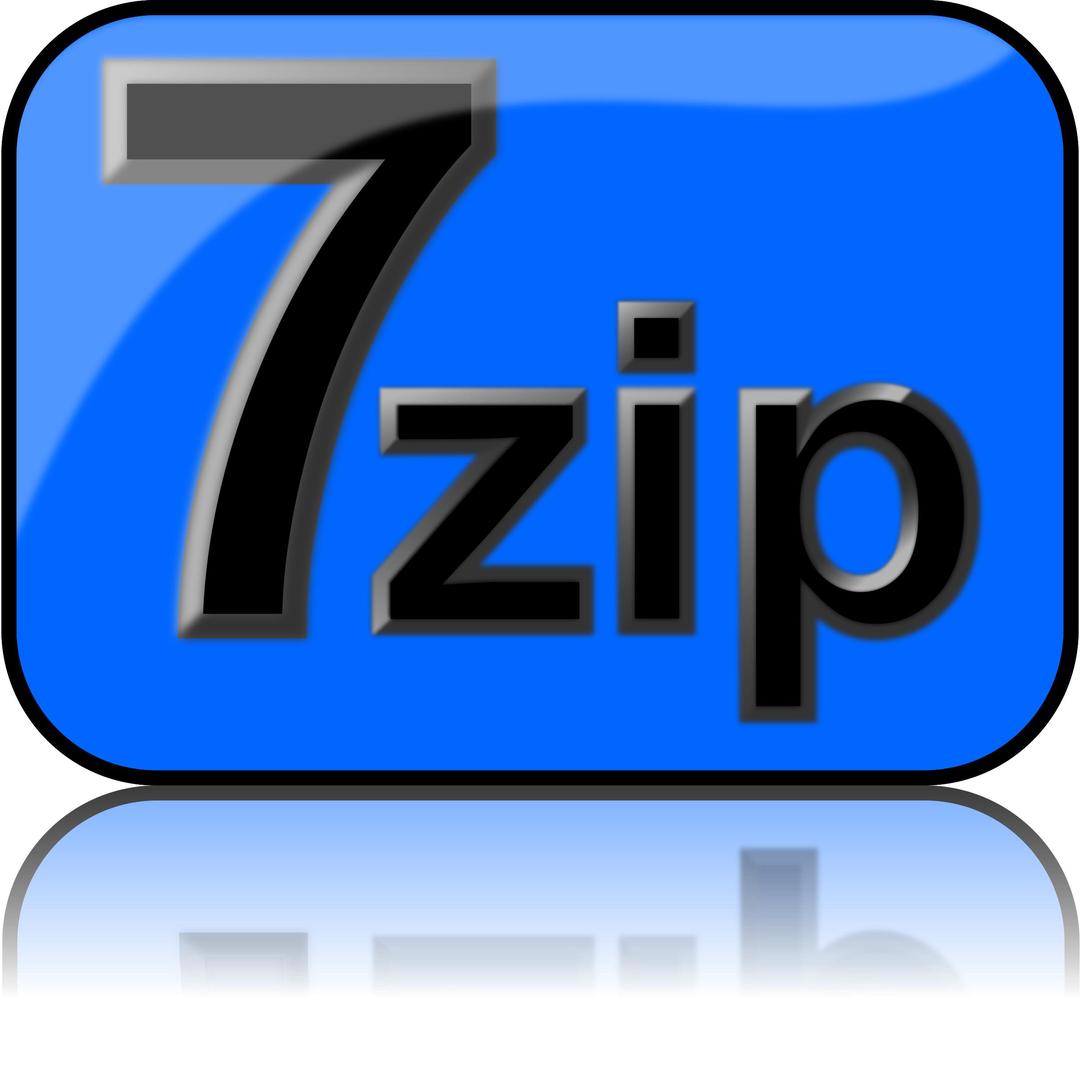 7zip Glossy Extrude Blue png transparent