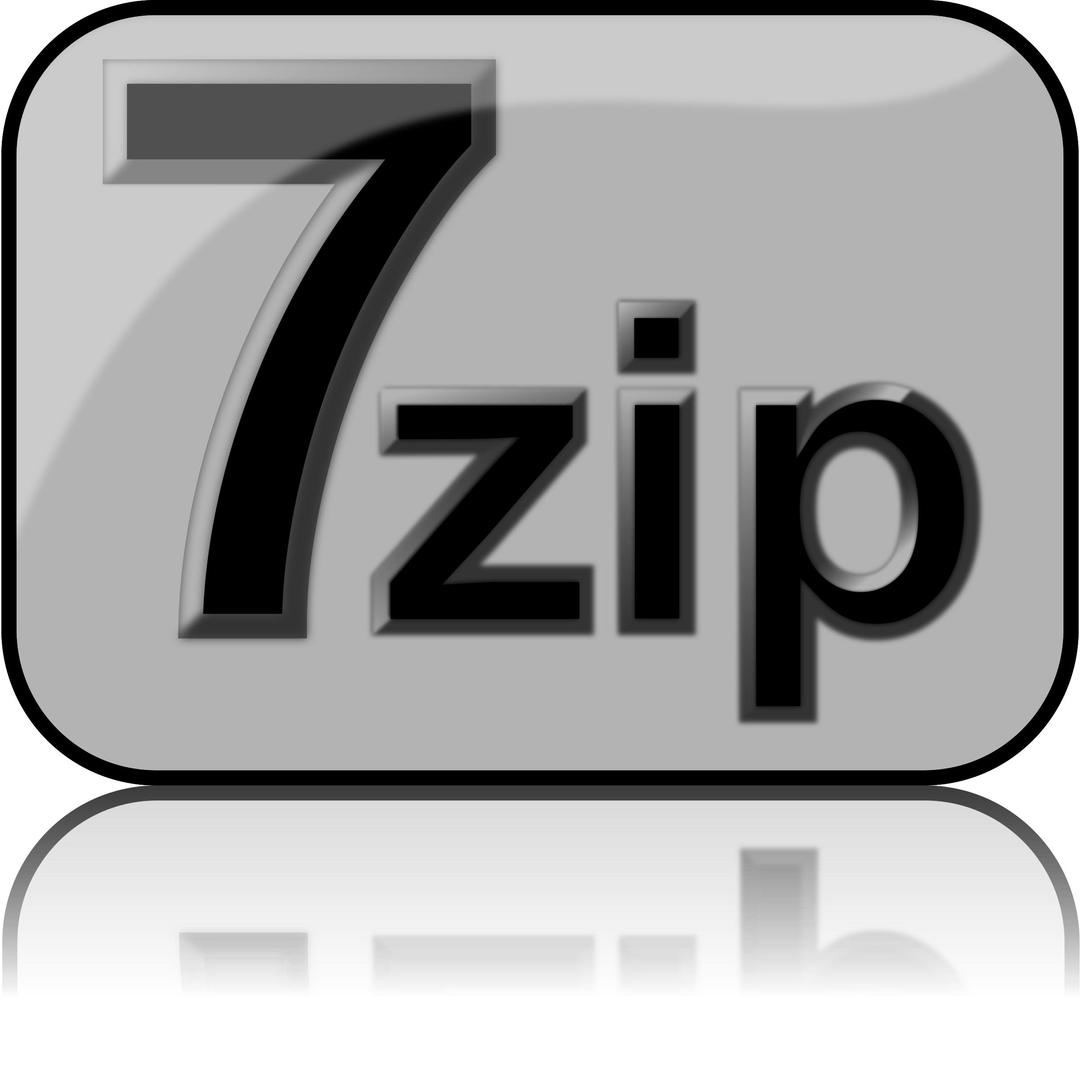 7zip Glossy Extrude Gray png transparent