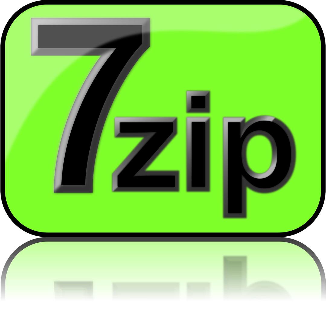 7zip Glossy Extrude Green png transparent