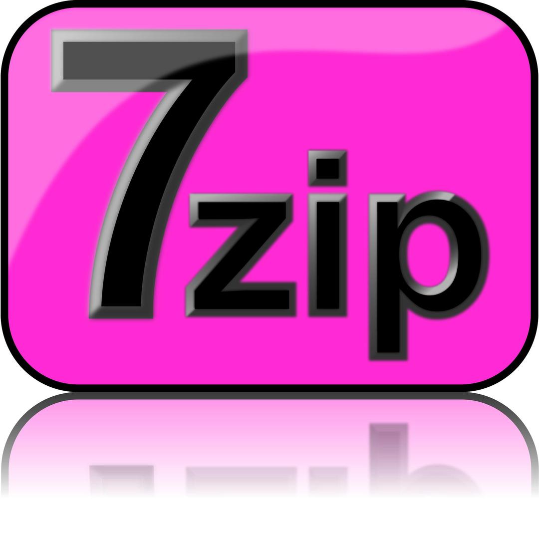 7zip Glossy Extrude Magenta png transparent