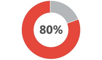 80% Pie Chart Circle png transparent