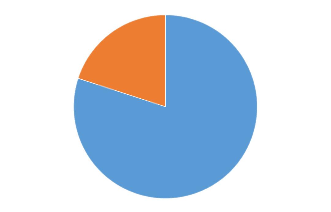 80% Pie Chart Orange:blue png transparent