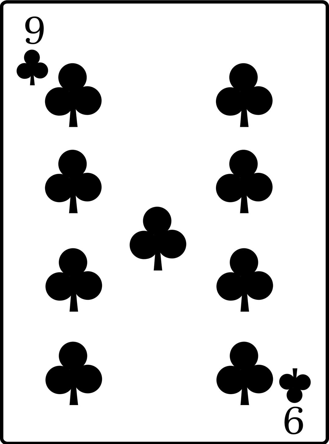 9 of Clubs png transparent