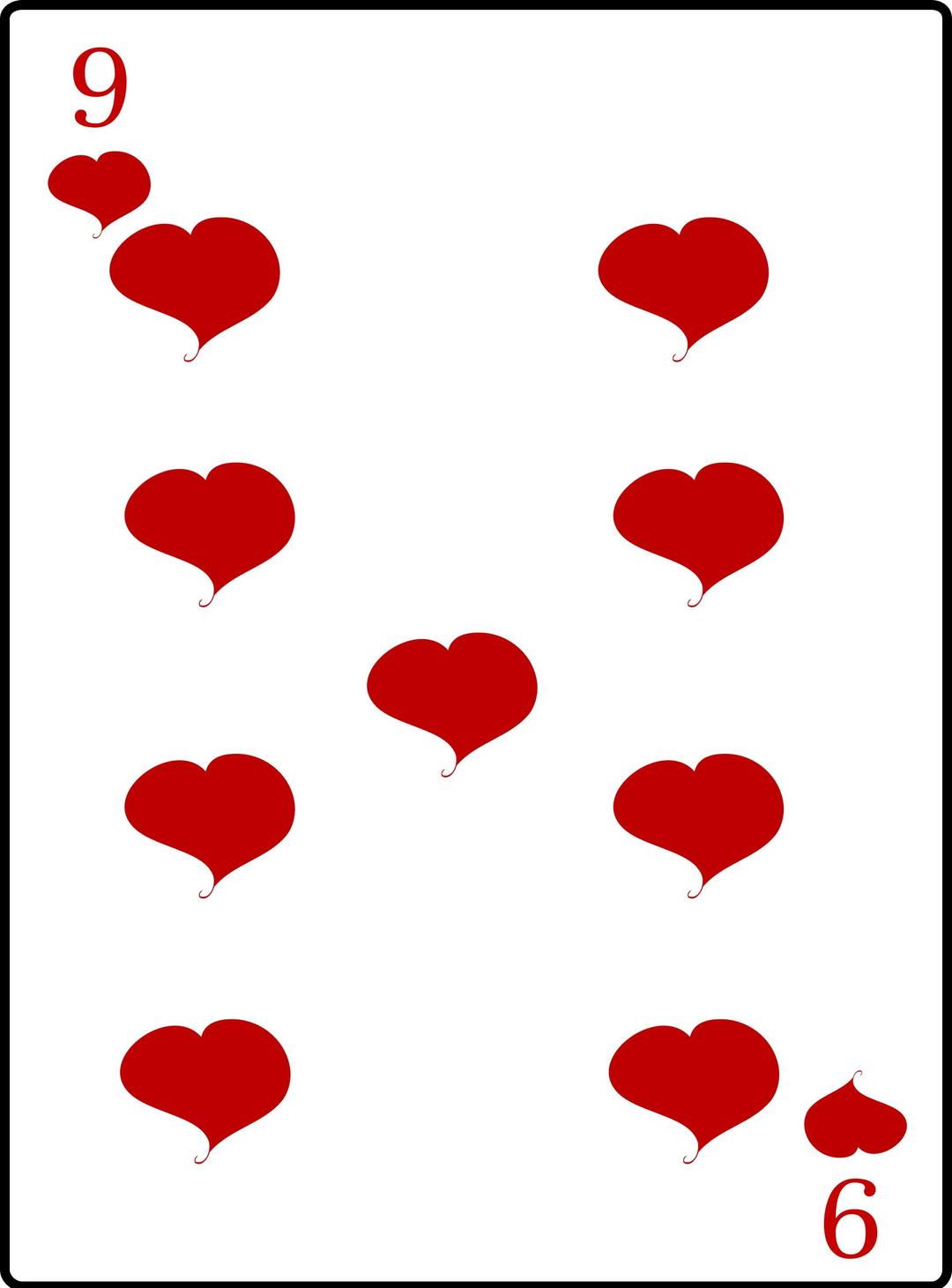 9 of Hearts png transparent