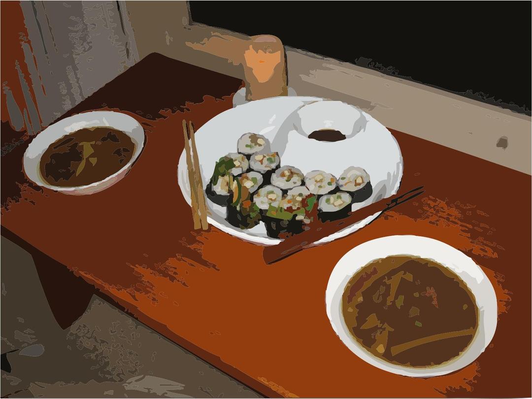 A candlelight sushi dinner png transparent