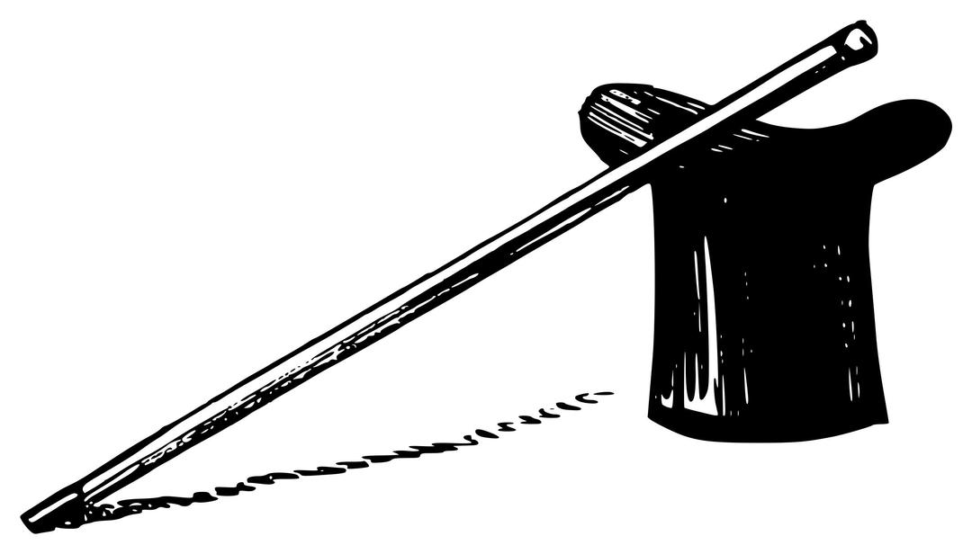 A cane and a top hat png transparent