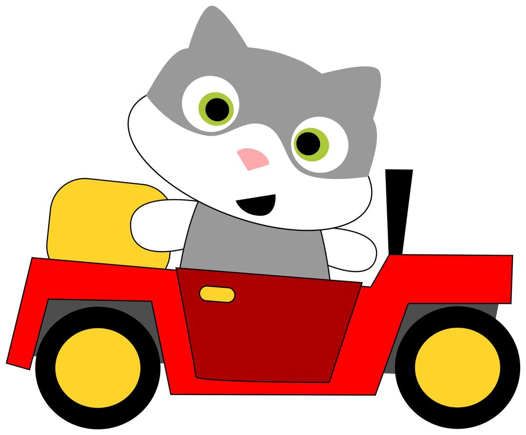 A cat driving a car png transparent