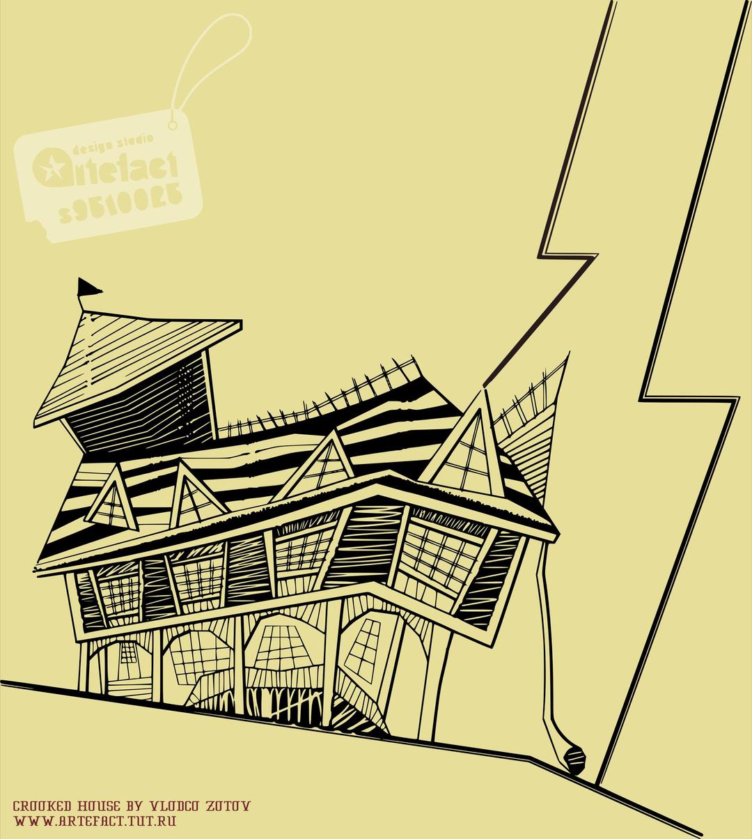 A Crooked House on Tan Paper png transparent