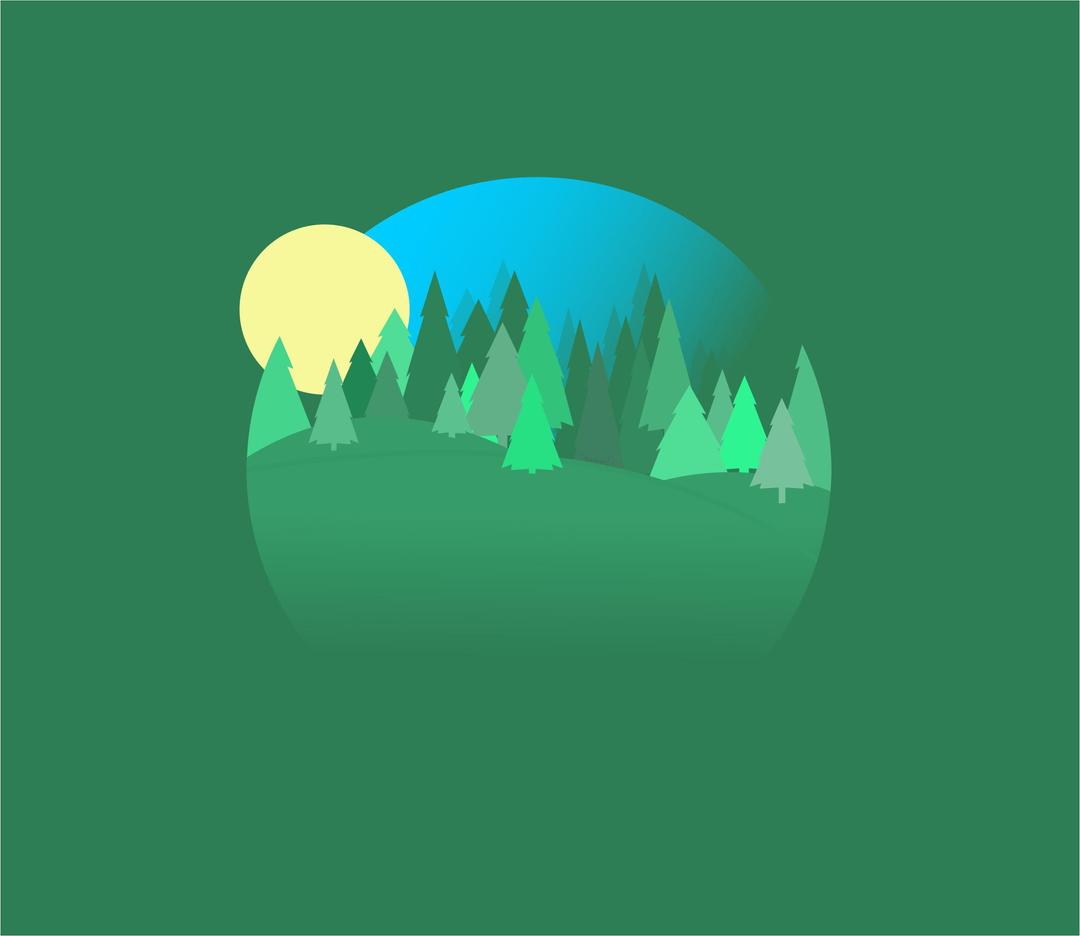 A Daytime Forest Scene with Trees that is Round png transparent