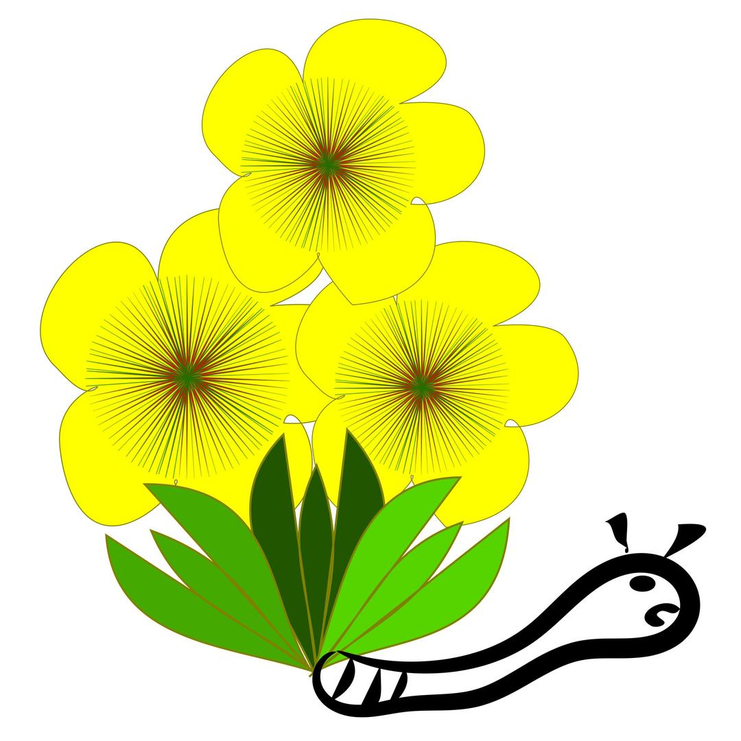 a flor amarela e a lagarta png transparent