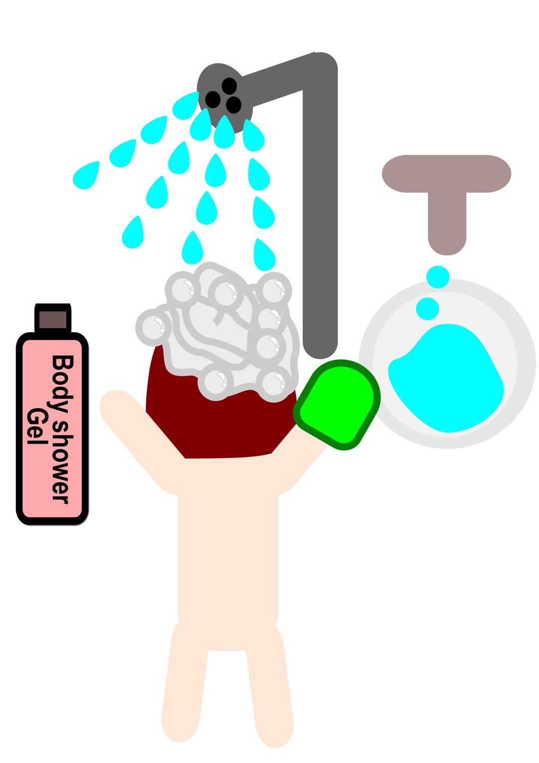 a girl takes a shower png transparent