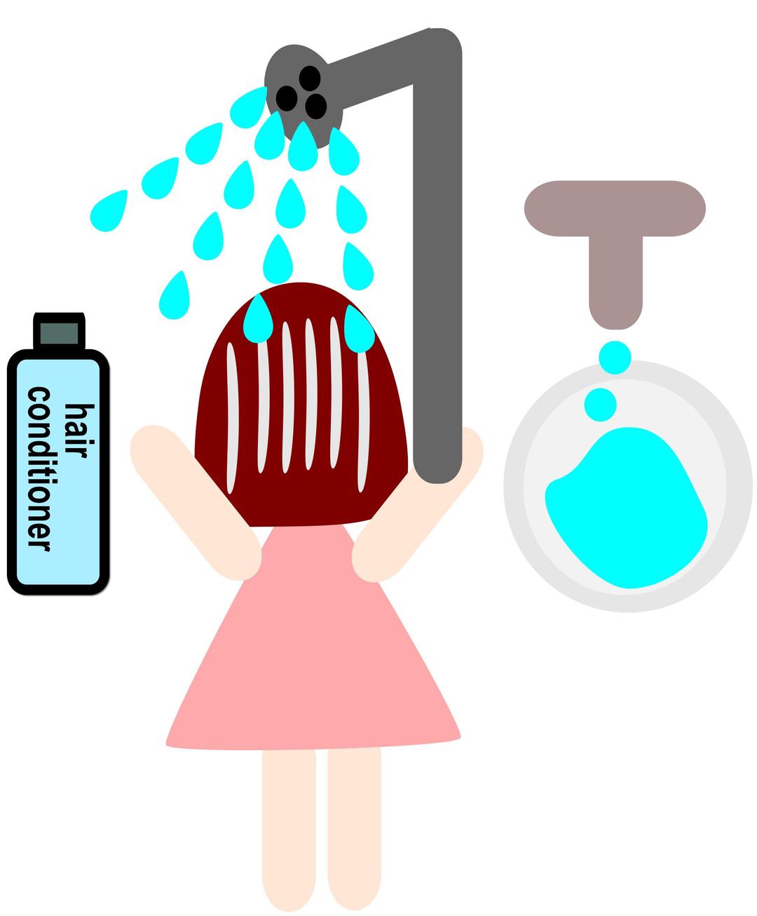 a girl use a hair conditioner png transparent