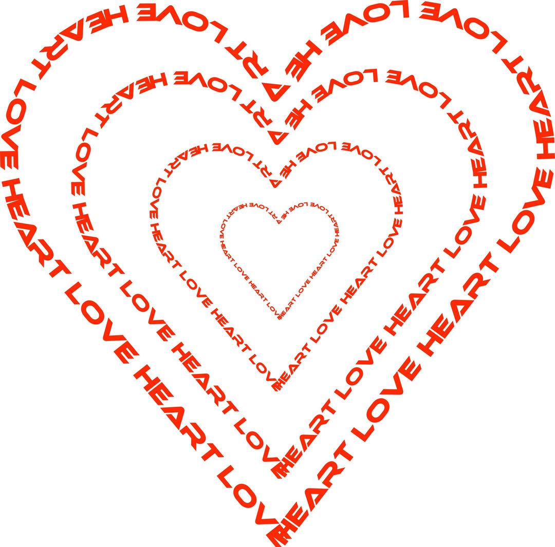 A Heart done by words outline png transparent