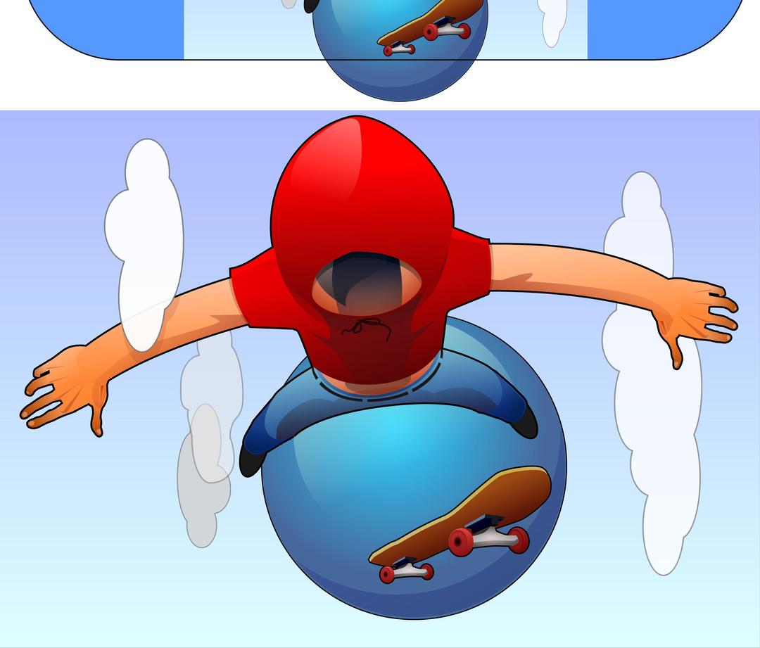 A kidflying with a skateboard png transparent