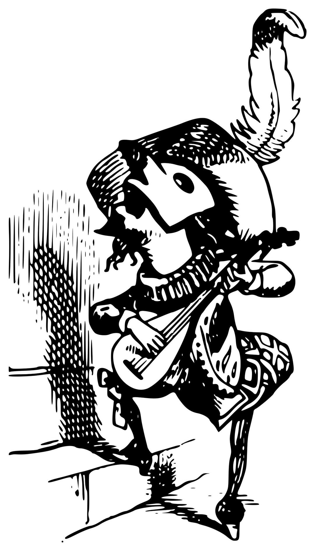 A masqued bard playing music png transparent
