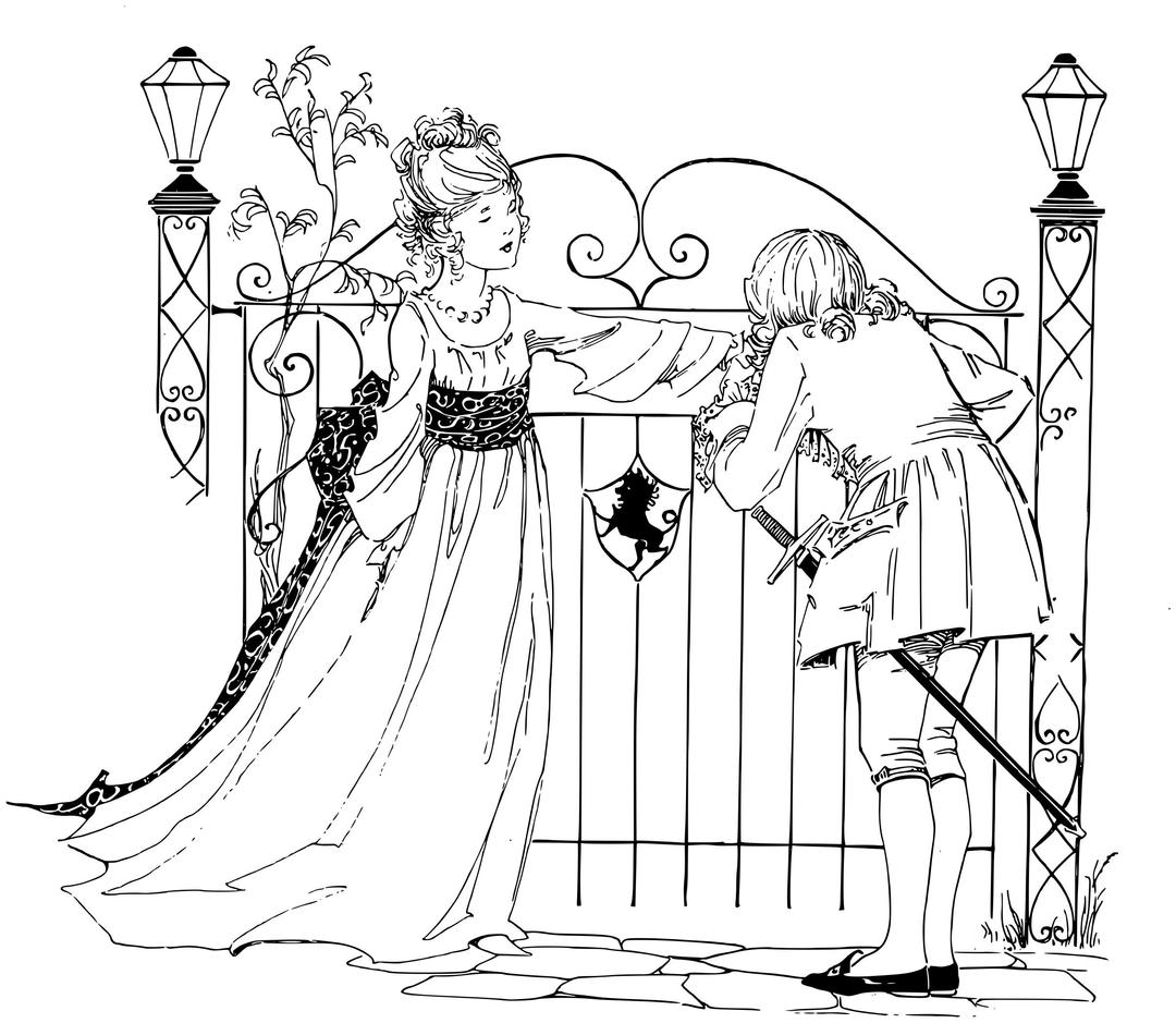 A prince kissing the hand of the princess png transparent