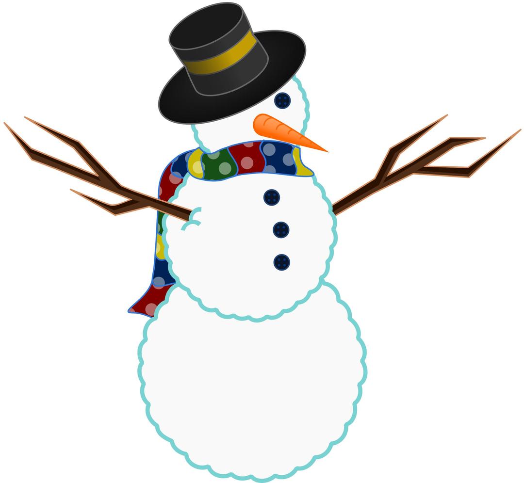 A scarfed Snowman png transparent