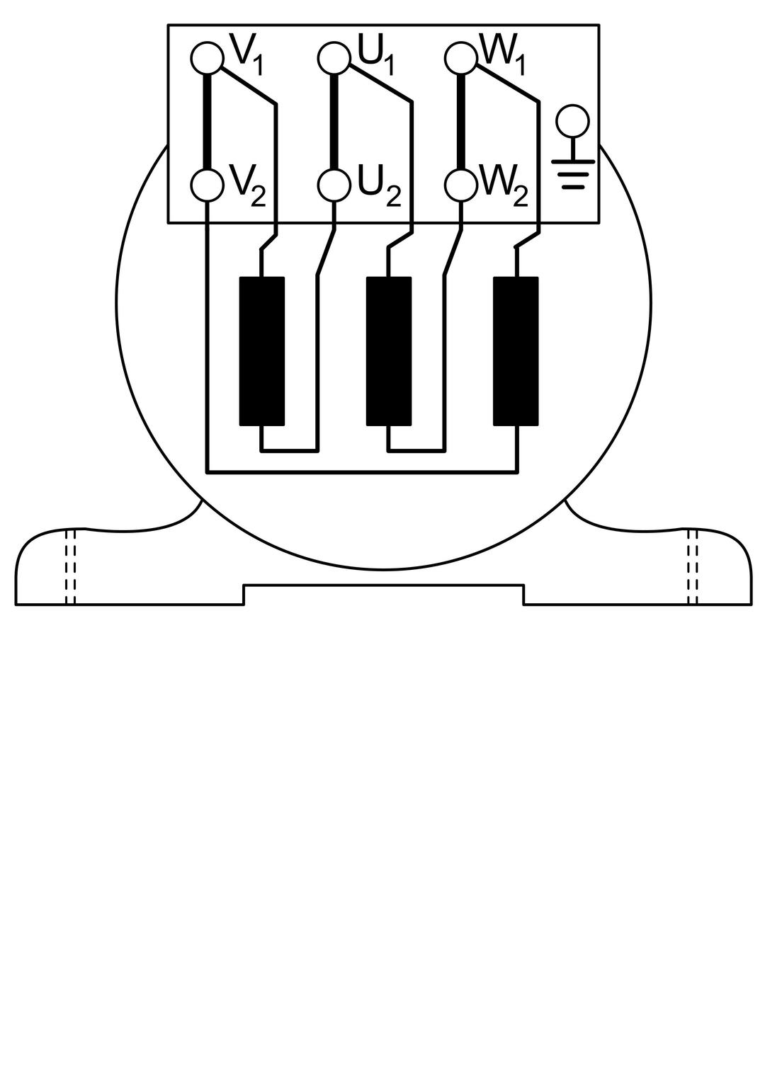 A simple representation of a electric 3-phase motor png transparent