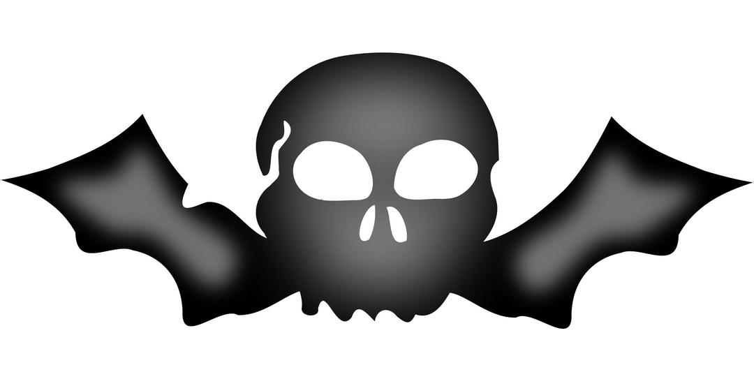 A skull with bat wings png transparent