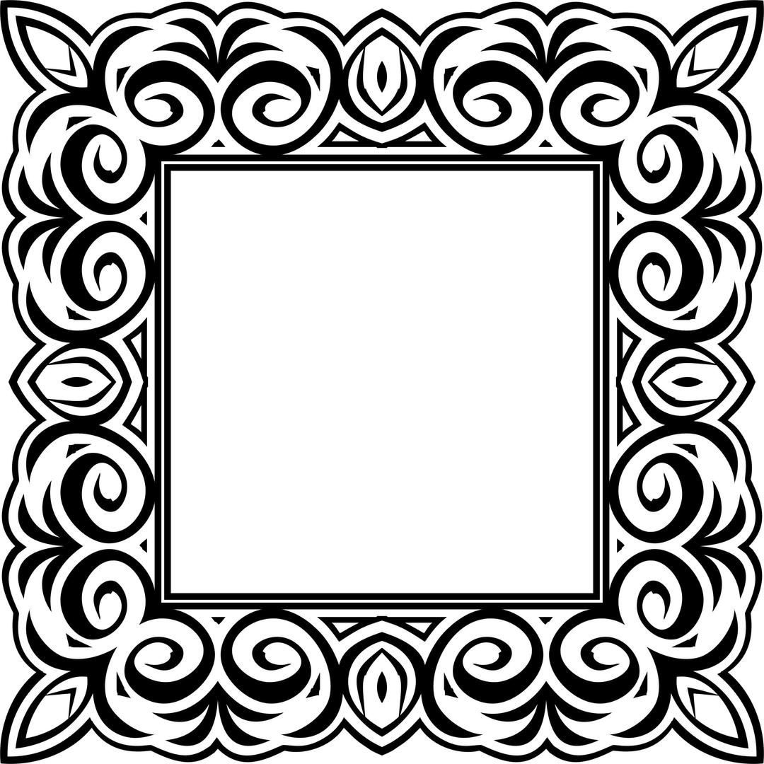 Abstract Black Frame Design png transparent