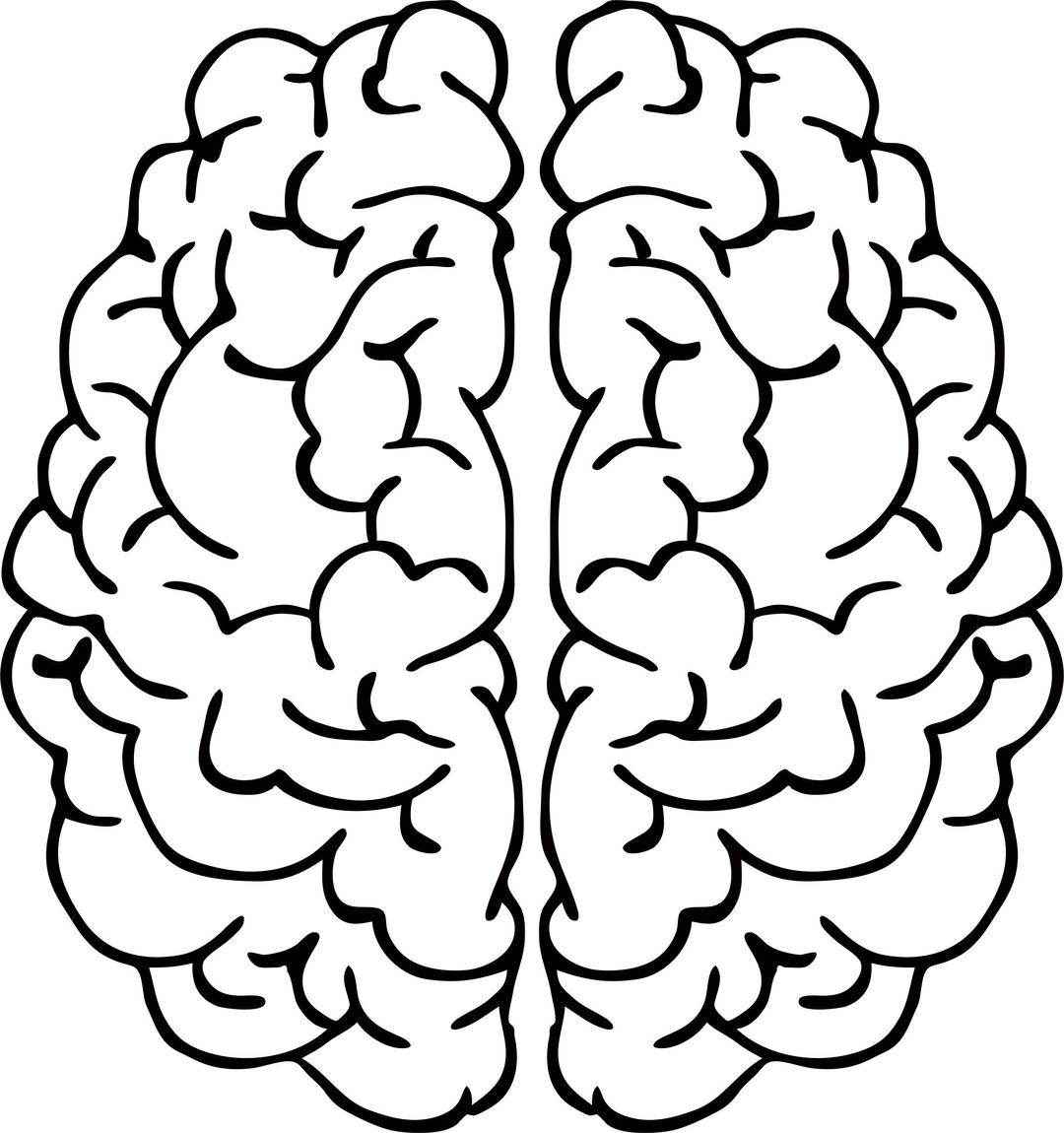 Abstract Brain Line Art png transparent