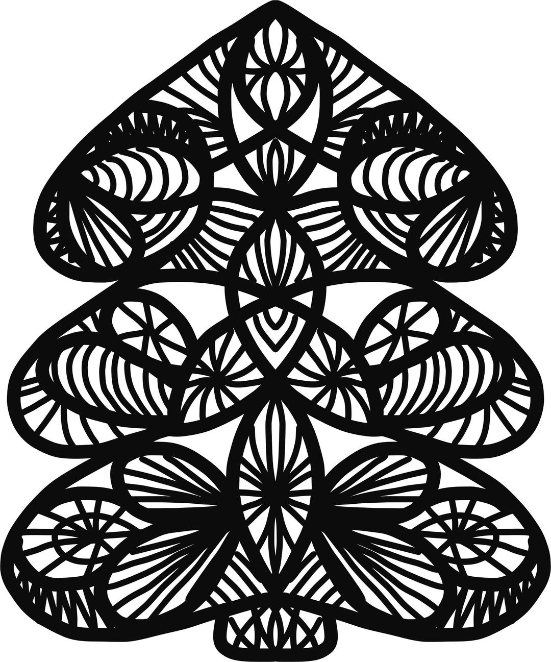 Abstract Christmas Tree Line Art png transparent