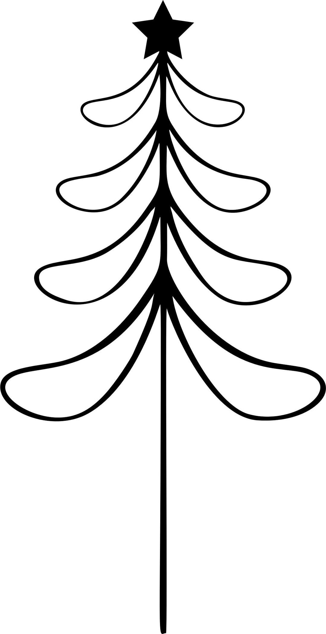 Abstract Christmas Tree Line Art 2 png transparent