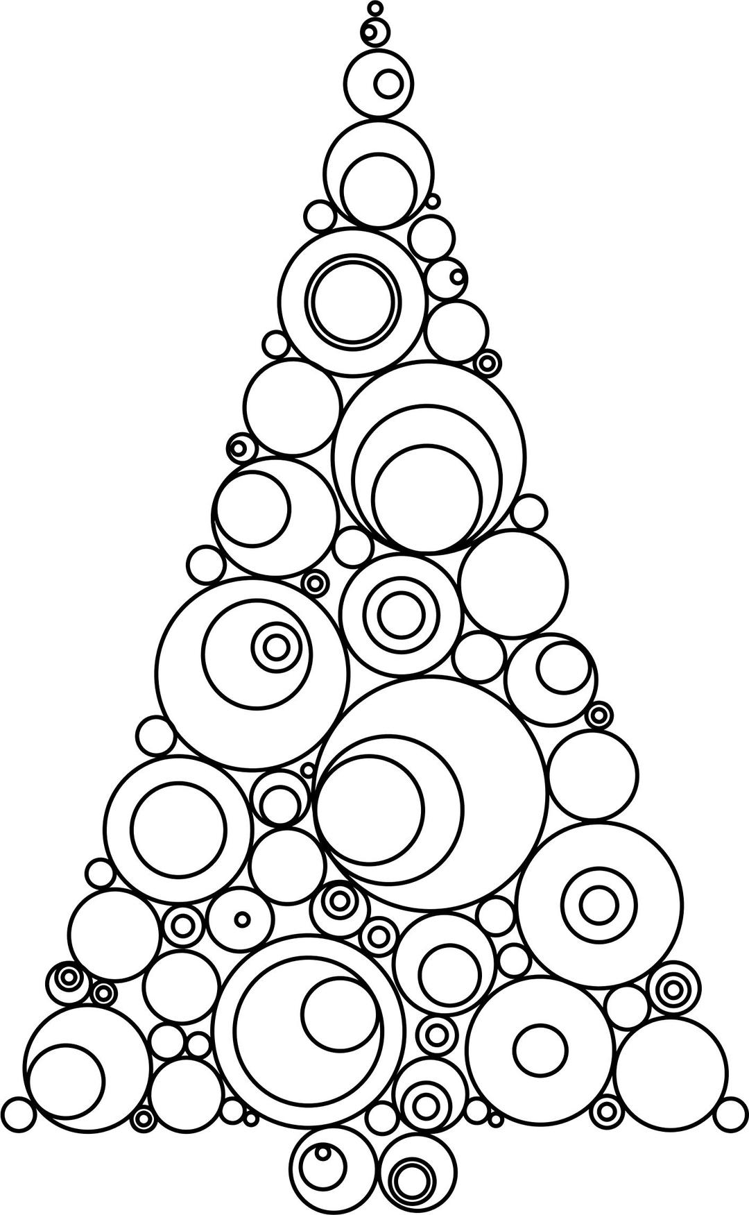Abstract Circles Christmas Tree Silhouette png transparent