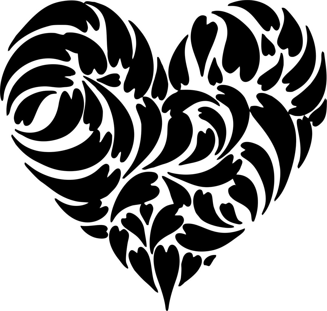 Abstract Distorted Heart Fractal png transparent