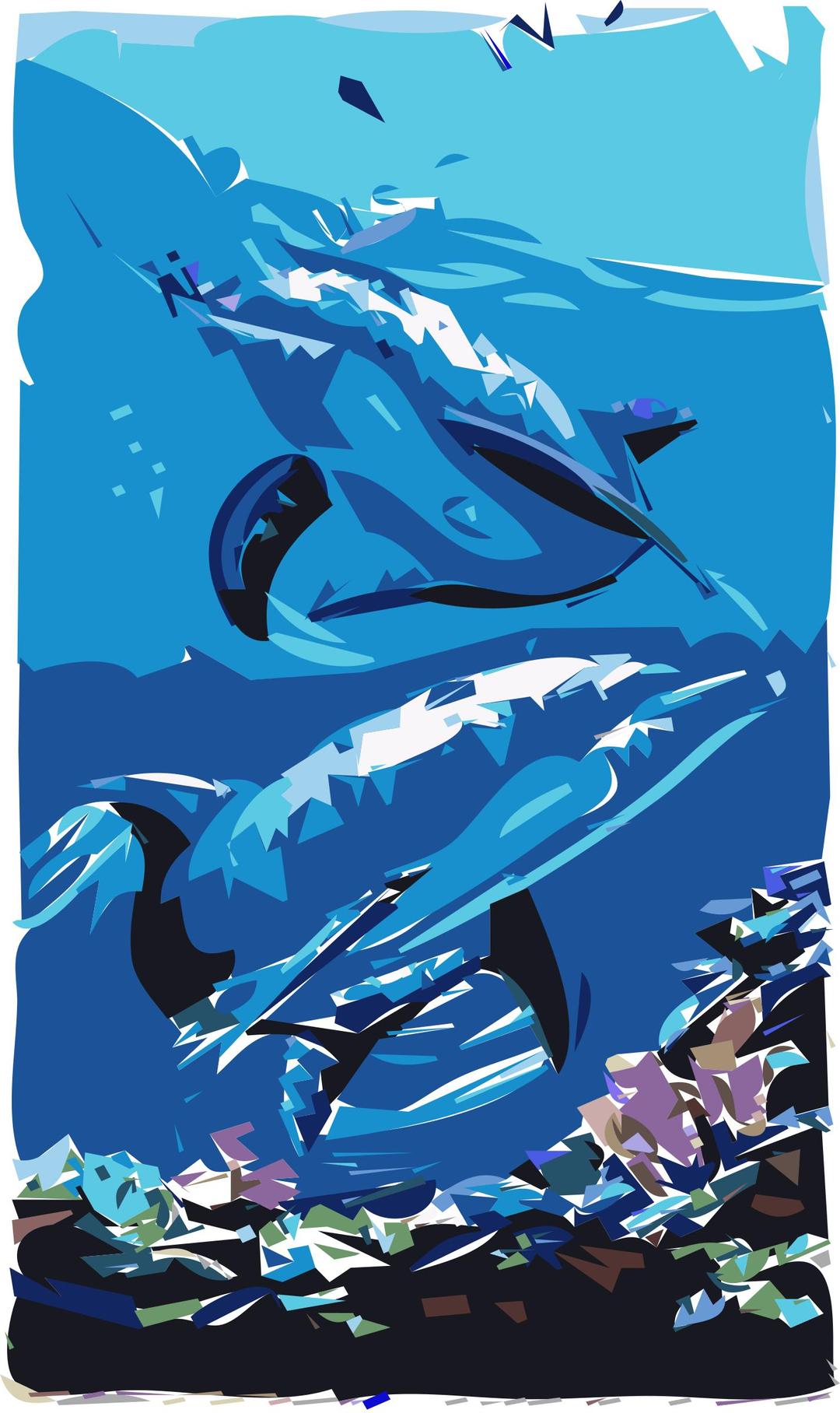 Abstract Dolphins png transparent