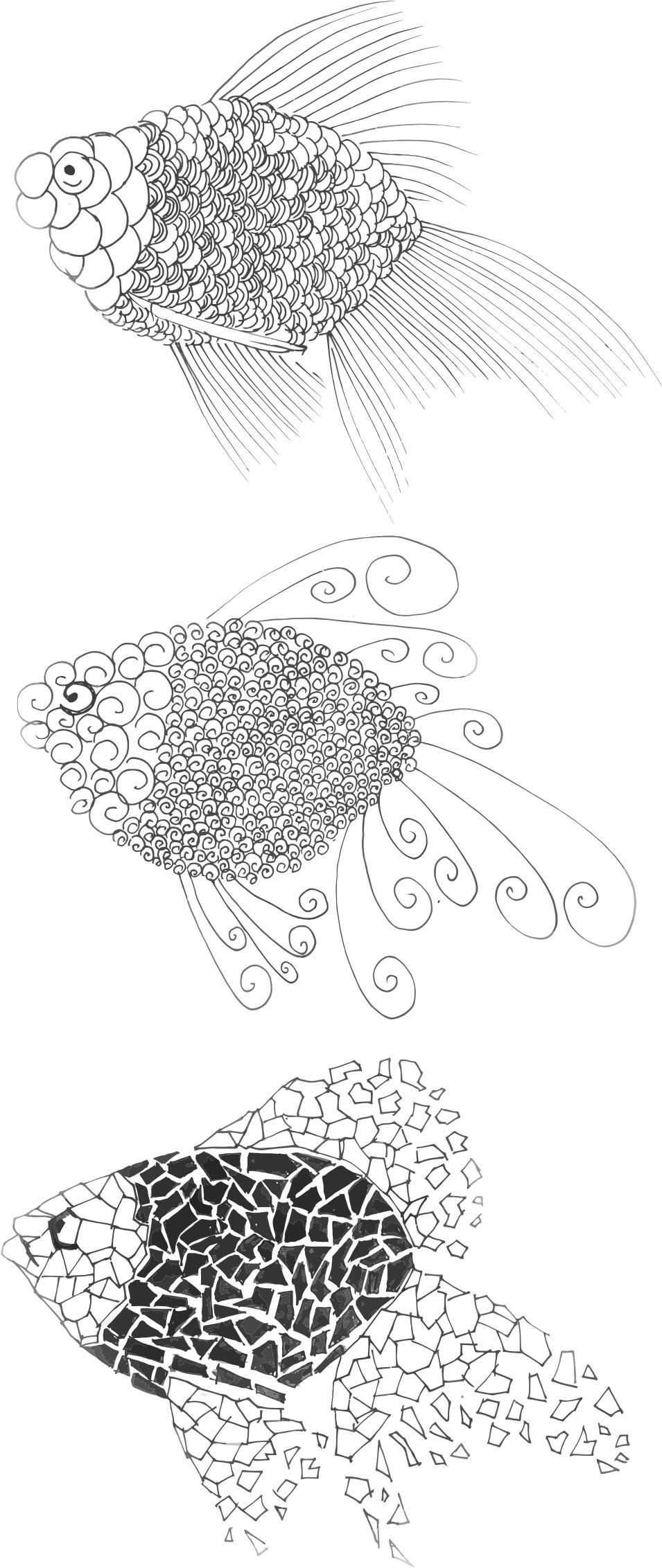 Abstract Fish Line Art png transparent