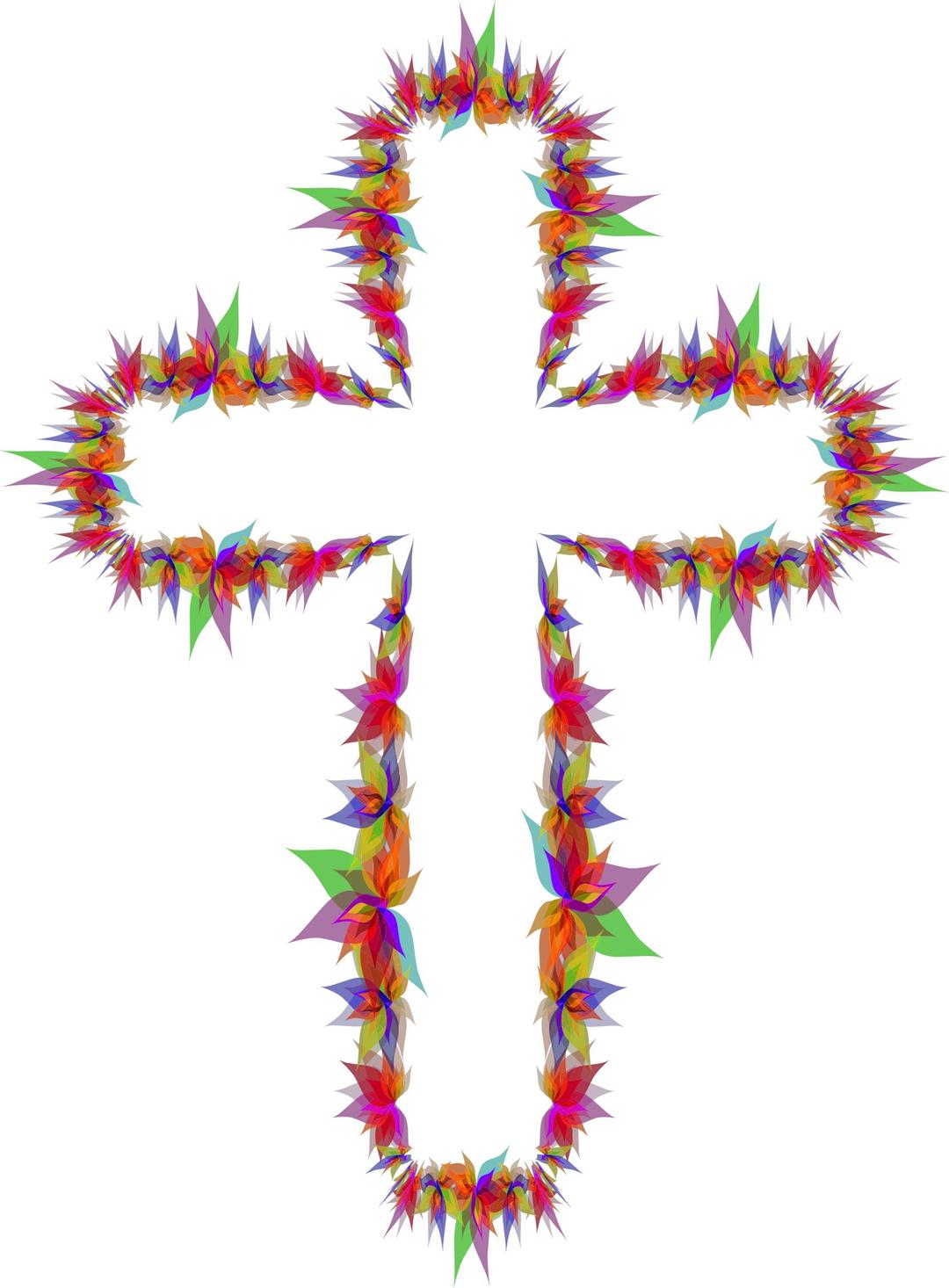 Abstract Flowers Cross png transparent