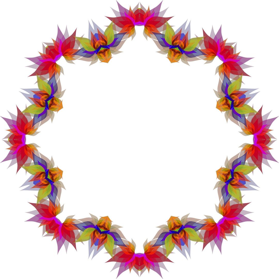 Abstract Flowers Frame png transparent