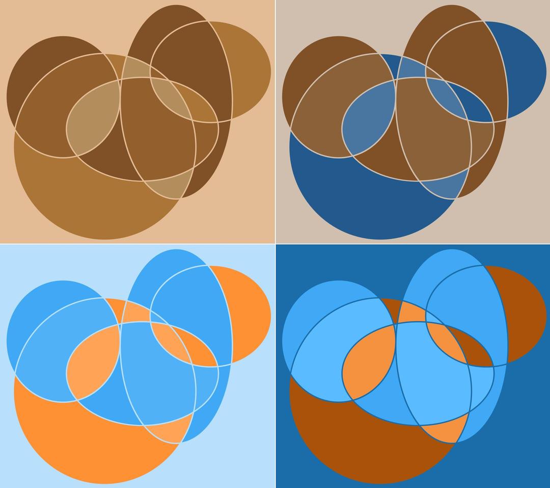 Abstract geometric circle compositions png transparent